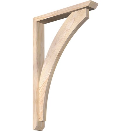 Ekena Millwork Thorton Slat Smooth Bracket w/ Offset Brace, Douglas Fir, 3 1/2"W x 22"D x 34"H BKT0402X22X34THR06SDF